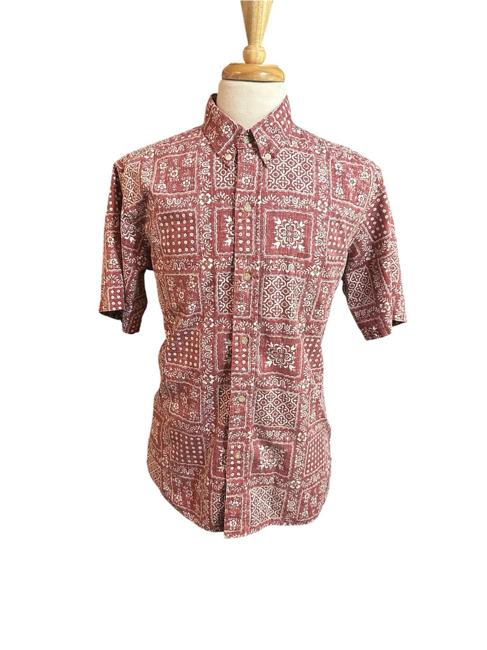 Vintage Reyn Spooner Men's L  Red 50th Golden Anniversary Hawaiian Aloha Shirt